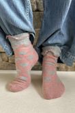 Laundry B Terry & Wool Luxury Socks Dotty Dusky Rose Grey